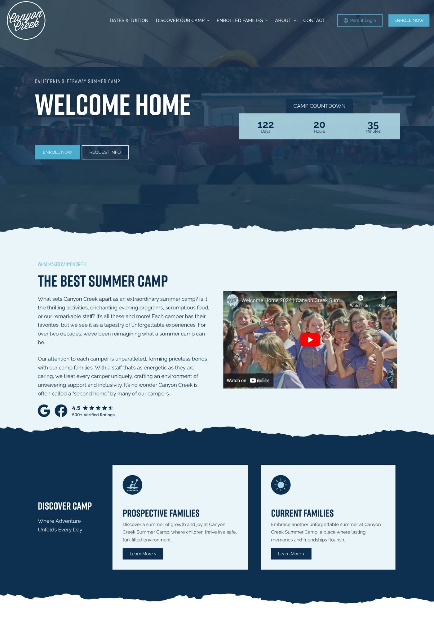 Canyon Creek Summer Camp website