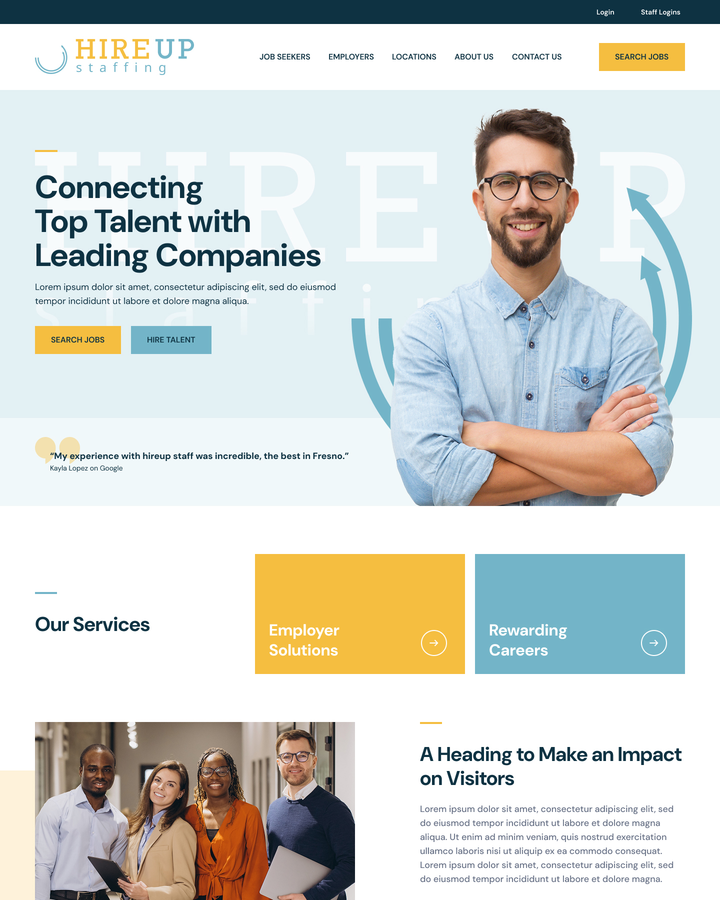 HireUps Staffing website