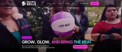 Pacific Bells homepage, designed by AMARQUEZ