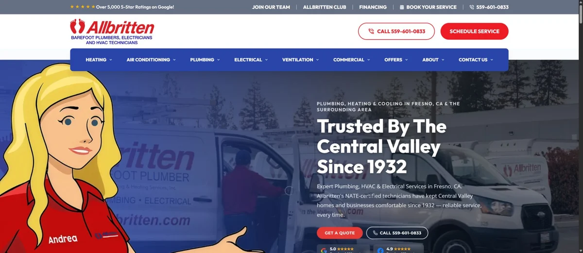 Allbritten homepage preview