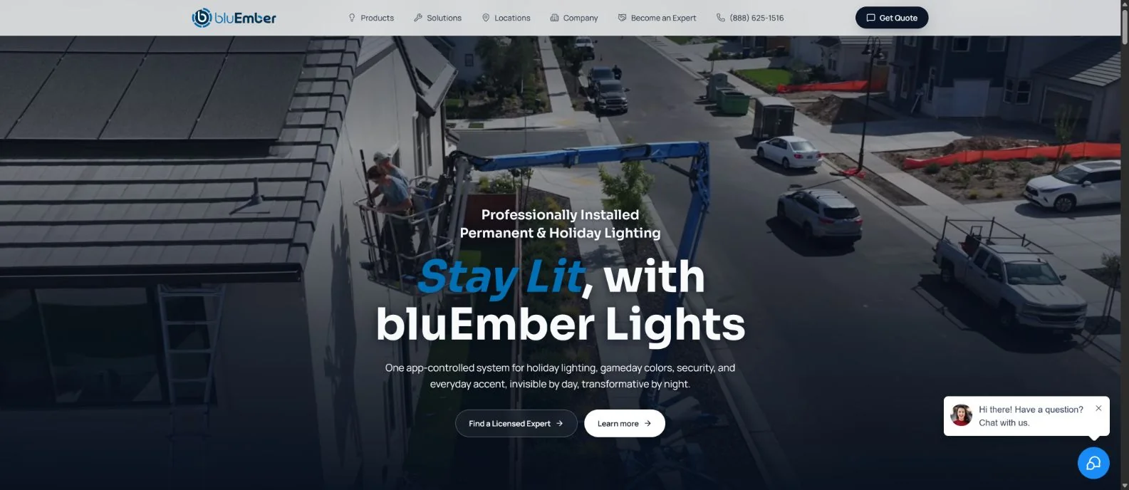BluEmber Lighting homepage preview