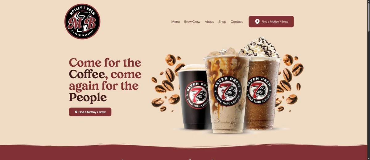 Motley 7 Brew homepage preview