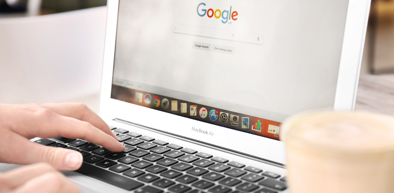 Google Search open on a laptop